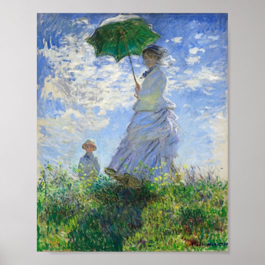 Frau mit Sonnenschirm, Frau Monet und ihr Sohn Poster (Vorne)