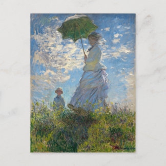 Frau mit Sonnenschirm - Frau Monet und ihr Sohn Postkarte