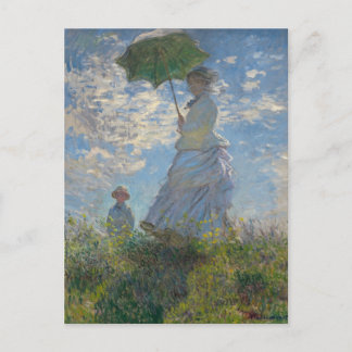 Frau mit Sonnenschirm - Frau Monet und ihr Sohn Postkarte