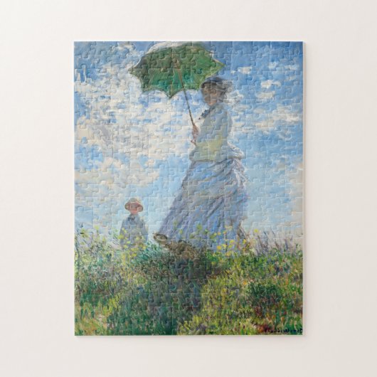 Frau mit Sonnenschirm, Frau Monet und ihr Sohn Puzzle (Vertikal)
