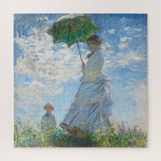 Frau mit Sonnenschirm, Frau Monet und ihr Sohn Puzzle (Vertikal)