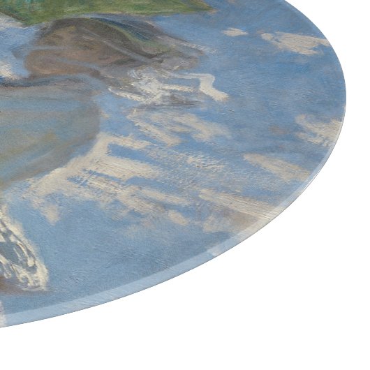 Frau mit Sonnenschirm - Frau Monet und ihr Sohn Schneidebrett (Ecke)