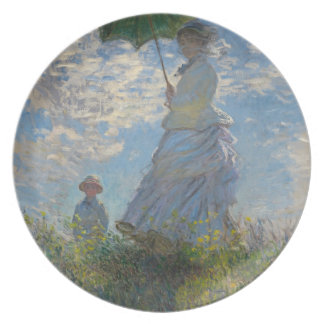 Frau mit Sonnenschirm - Frau Monet und ihr Sohn Teller