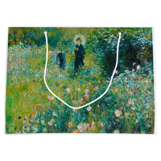 Frau mit Sonnenschirm, Garten, Renoir Große Geschenktüte (Vorderseite)