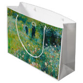 Frau mit Sonnenschirm, Garten, Renoir Große Geschenktüte (Rückseite Schrägansicht)