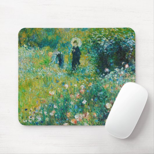 Frau mit Sonnenschirm, Garten, Renoir Mousepad (Mit Mouse)