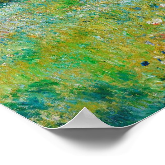 Frau mit Sonnenschirm, Garten, Renoir Poster (Ecke)