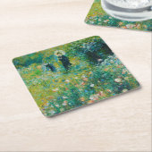 Frau mit Sonnenschirm, Garten, Renoir Rechteckiger Pappuntersetzer (angewinkelt)