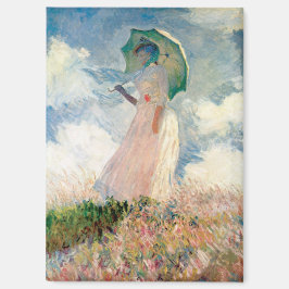 Frau mit Sonnenschirm Gemälde von Claude Monet Magnet