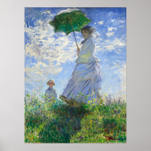 Frau mit Sonnenschirm, Madame Monet und ihr Sohn Poster