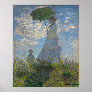 Frau mit Sonnenschirm - Madame Monet und ihr Sohn Poster