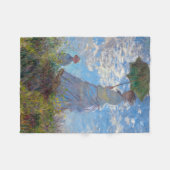 Frau mit Sonnenschirm, Monet Fleecedecke (Vorderseite (Horizontal))