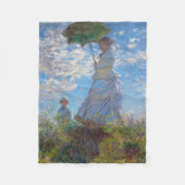 Frau mit Sonnenschirm, Monet Fleecedecke (Vorderseite)