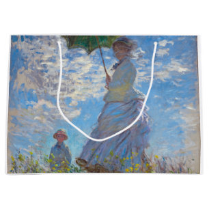 Frau mit Sonnenschirm, Monet Große Geschenktüte