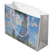 Frau mit Sonnenschirm, Monet Große Geschenktüte (Rückseite Schrägansicht)
