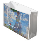 Frau mit Sonnenschirm, Monet Große Geschenktüte (Vorderseite Schrägansicht)