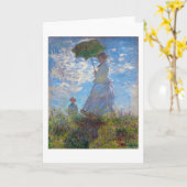 Frau mit Sonnenschirm, Monet Karte (Gelbe Blume)