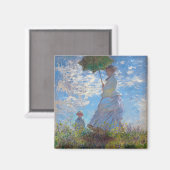 Frau mit Sonnenschirm, Monet Magnet (Vorderseite/Rückseite)