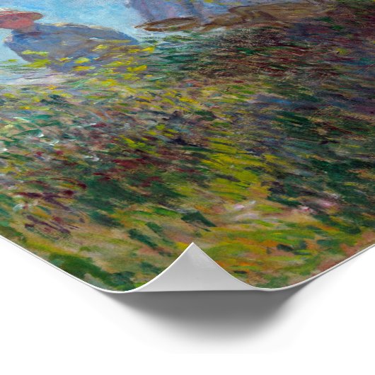 Frau mit Sonnenschirm, Monet Poster (Ecke)