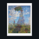 Frau mit Sonnenschirm, Monet Postkarte<br><div class="desc">Oscar-Claude Monet (14. November 1840 - 5. Dezember 1926) war ein französischer Maler, Gründer des französischen Impressionistischen Gemäldes und beständiger und produktivster Praktizierer der Philosophie der Bewegung, seine Wahrnehmungen vor der Natur zu äußern, insbesondere in Bezug auf die Putz-Landschaftsmalerei. Der Begriff "Impressionismus" leitet sich aus dem Titel seines Gemäldes Impression,...</div>