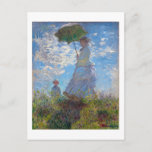 Frau mit Sonnenschirm, Monet Postkarte<br><div class="desc">Oscar-Claude Monet (14. November 1840 - 5. Dezember 1926) war ein französischer Maler, Gründer des französischen Impressionistischen Gemäldes und beständiger und produktivster Praktizierer der Philosophie der Bewegung, seine Wahrnehmungen vor der Natur zu äußern, insbesondere in Bezug auf die Putz-Landschaftsmalerei. Der Begriff "Impressionismus" leitet sich aus dem Titel seines Gemäldes Impression,...</div>