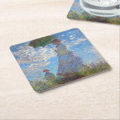 Frau mit Sonnenschirm, Monet Rechteckiger Pappuntersetzer (angewinkelt)