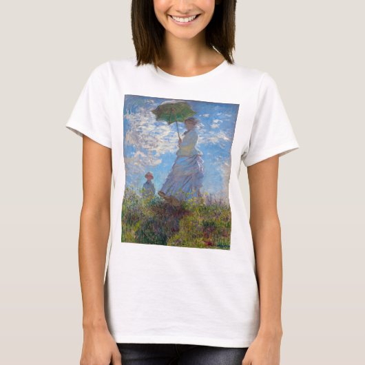 Frau mit Sonnenschirm, Monet T-Shirt (Vorderseite)