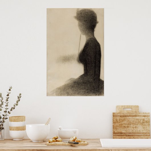 Frau mit Sonnenschirm Poster (Küche)