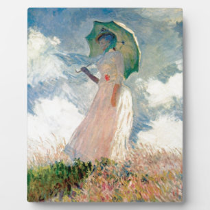 Frau mit Sonnenschirm Promenade Monet Fotoplatte