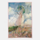 Frau mit Sonnenschirm-Promenade Monet Handtuch (Vertikal)