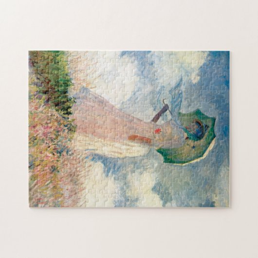 Frau mit Sonnenschirm-Promenade Monet Puzzle (Horizontal)