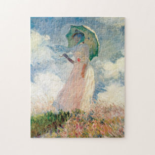 Frau mit Sonnenschirm-Promenade Monet Puzzle