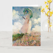 Frau mit Sonnenschirm-Studie durch Claude Monet Karte (Gelbe Blume)