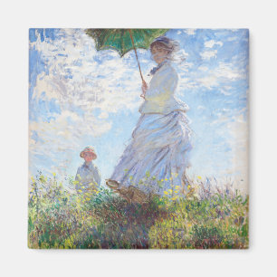 Frau mit Sonnenschirm von Claude Monet Magnet