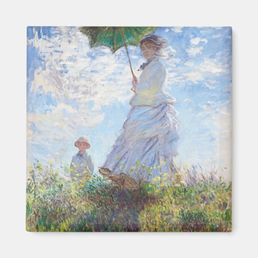 Frau mit Sonnenschirm von Claude Monet Magnet (Vorne)