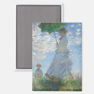 Frau mit Sonnenschirm von Claude Monet Magnet