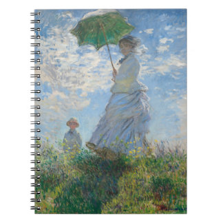 Frau mit Sonnenschirm von Claude Monet Notizblock
