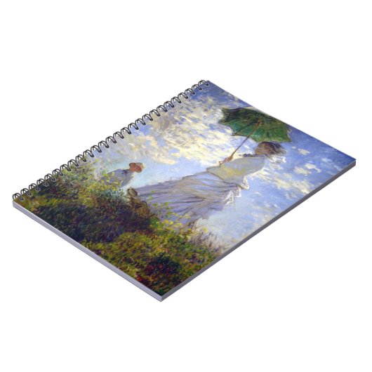 Frau mit Sonnenschirm von Claude Monet Notizblock (Linke Seite)