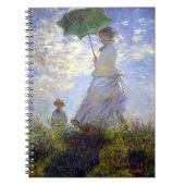 Frau mit Sonnenschirm von Claude Monet Notizblock (Vorderseite)
