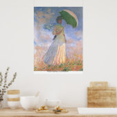 Frau mit Sonnenschirm von Claude Monet Poster (Küche)