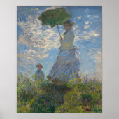 Frau mit Sonnenschirm von Claude Monet Poster (Vorne)