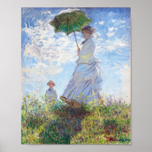 Frau mit Sonnenschirm von Claude Monet Poster