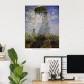 Frau mit Sonnenschirm von Claude Monet Poster (Heimbüro)