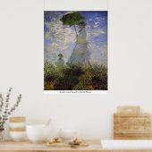Frau mit Sonnenschirm von Claude Monet Poster (Küche)
