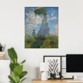 Frau mit Sonnenschirm von Claude Monet Poster (Heimbüro)