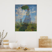 Frau mit Sonnenschirm von Claude Monet Poster (Küche)