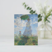 Frau mit Sonnenschirm von Claude Monet Postkarte (Stehend Vorderseite)