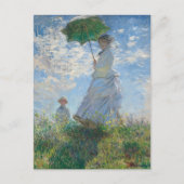 Frau mit Sonnenschirm von Claude Monet Postkarte (Vorderseite)