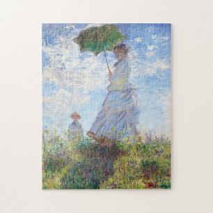 Frau mit Sonnenschirm von Claude Monet Puzzle