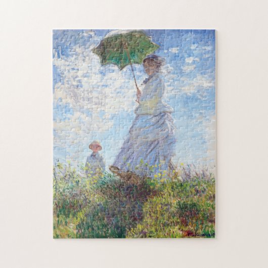 Frau mit Sonnenschirm von Claude Monet Puzzle (Vertikal)